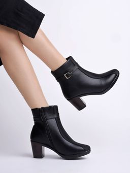 Shoetopia - Smart Casual Black Boots for Women