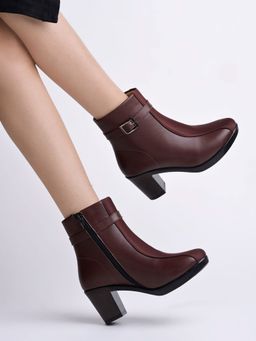 Shoetopia - Smart Casual Brown Boots for Women