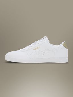 Puma - Carina Slim Perf Womens Off White & Gold Sneakers