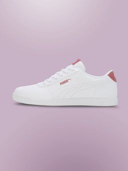 Puma - Carina Slim Perf Womens Off White & Pink Sneakers