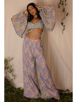 Nirmooha - Purple Crop Top with Co-Ord's