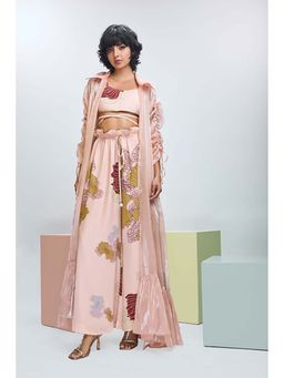 Nirmooha - Trench Coat with Crop Top and Co-Ord's