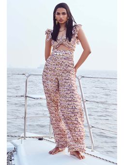 Nirmooha - Peach Crop Top with Pant