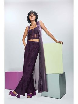 Nirmooha - Chantilley Lace Corset with Pant and Cape