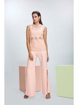 Nirmooha - Sleeveless Top with Micro Crop Top and Pant