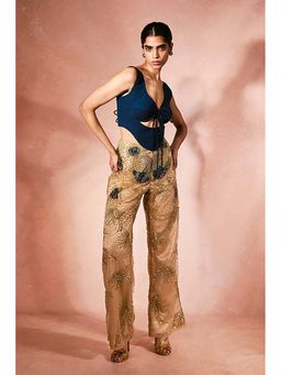 Nirmooha - Midnight Gold Top with Pant