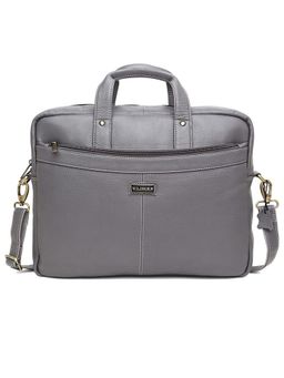 WILDHORN - Leather Grey Laptop Messenger Bag for Men