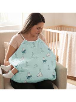 BAYBEE - Green Baby Feeding Pillow with Foldable Breastfeeding Cover