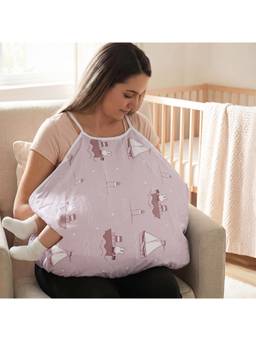BAYBEE - Light Pink Baby Feeding Pillow with Foldable Breastfeeding Cover