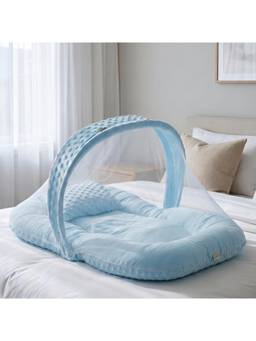 BAYBEE - Blue Baby Bedding Set with Mosquito Net and Portable Carry Nest