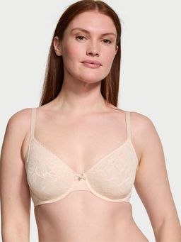 Victoria's Secret - Body By Victoria Invisible Lift Unlined Lace Demi Bra Beige