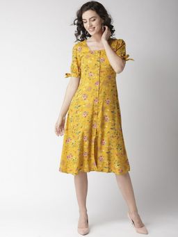 Twenty Dresses by Nykaa Fashion - Yellow Hello Floral Sunshine Midi Dress