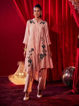 House of Fett - Petalina Peach Embroidered Co-Ord Set