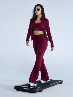 Cava Athleisure - Red Solid/Plain Fitted High Waist Leggings