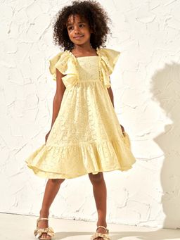 ANGEL & ROCKET - Broderie Dress-Yellow