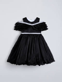 Hopscotch - Ruffled Off Shoulder Dress