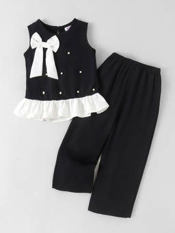 Hopscotch - Bow Applique Blouse And Pant