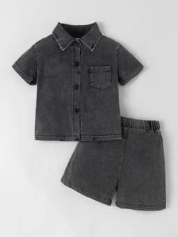 Hopscotch - Cotton Shirt And Shorts Set