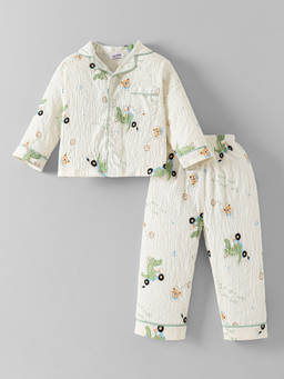 Hopscotch - Crocodile Collared T-Shirt And Pajama