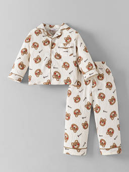 Hopscotch - Teddy Collared T-Shirt And Pajama