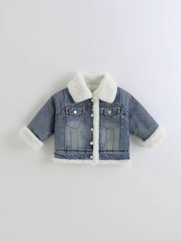 Hopscotch - Fur Collared Denim Jacket