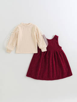 Hopscotch - Lace Ribbed Dress