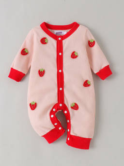 Hopscotch - Strawberry Embroidery Romper