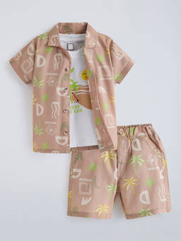 Hopscotch - Cotton All-Over Print Shorts Set