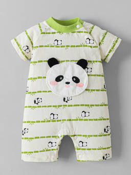 Hopscotch - Panda Applique Cotton Romper