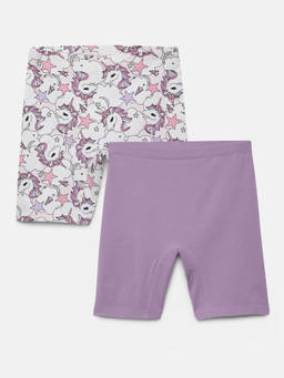 Hopscotch - Strech Unicorn Cycling Shorts (Pack Of 2)