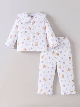 Hopscotch - Teddy Bear Collared T-Shirt And Pajama