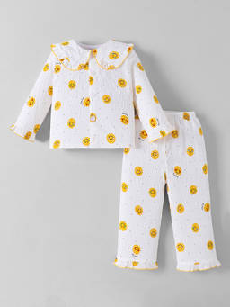 Hopscotch - Smiley Collared T-Shirt And Pajama