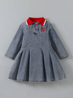 Hopscotch - Box Pleat Denim Dress
