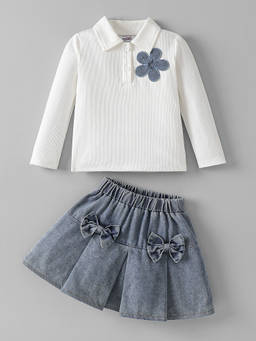 Hopscotch - Bow Applique Skirt Set