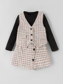 Hopscotch - Checkered Textured Short Set