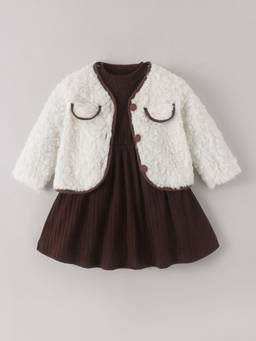 Hopscotch - Textured Dress With Jacket