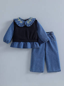 Hopscotch - Ruffle Peter Pan Jeans Set