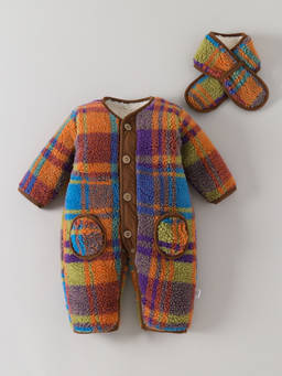 Hopscotch - Checkered Romper With Scarf