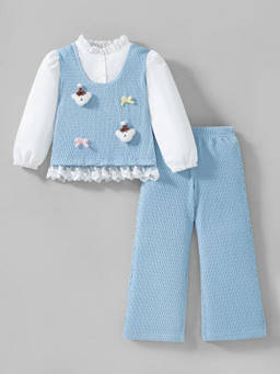 Hopscotch - Teddy Applique Textured Pant Set