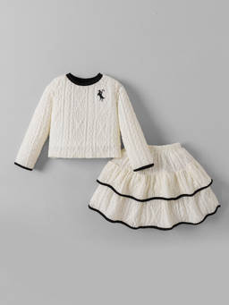 Hopscotch - Textured Ruffled Skirt Set