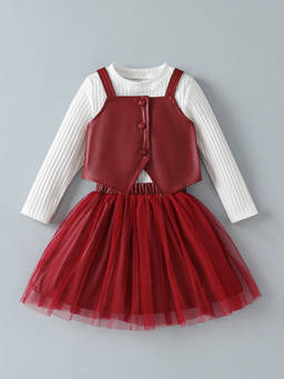 Hopscotch - Tulle Textured Skirt Set
