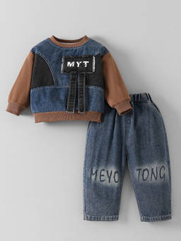 Hopscotch - Cut And Sew Denim Jeans Set