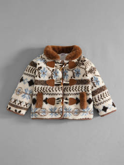 Hopscotch - Fur Textured Varsity Jacket