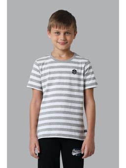 Van Heusen - Boys Smart Tech & Easy Stain Release T-Shirt - White & Grey Melange