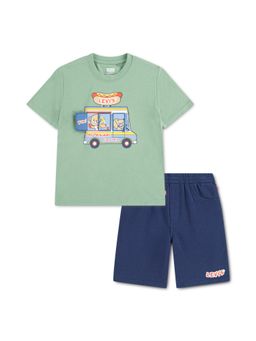 Levi's - Multi-Color Printed Mid Waist T-Shirt & Shorts