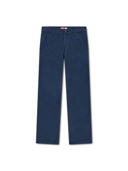 Levi's - Blue Solid/Plain Mid Waist Trousers