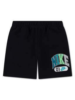 Nike - Black Solid/Plain Mid Waist Shorts