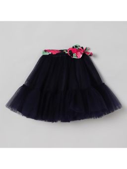 BYB Premium - Navy Blue Solid/Plain Mid Waist Skirts