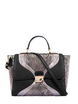 Eske - Lucie Flap Handbag, Black Python