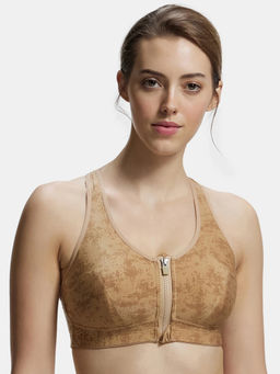 Jockey - MI02 Wirefree Padded Microfiber Elastane Sports Bra - Skin Assorted